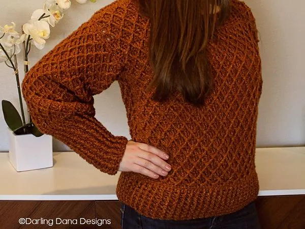 crochet Diamond in the Rough Sweater free pattern