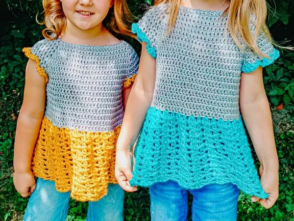 crochet Child Sophie Twirl Raglan easy pattern