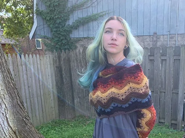 crochet 6-Day Shrug Wrap free pattern