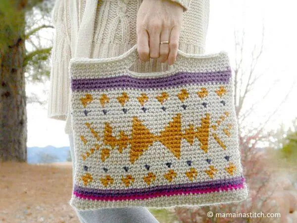 Crocheted Southwest Tote Bag