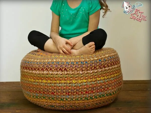 Stash Busting Monster Pouf