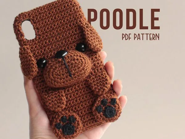 crochet Poodle Phone Case easy pattern