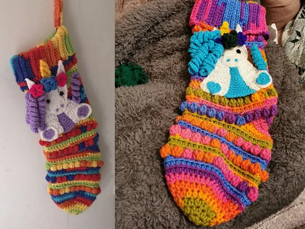 Unicorn Applique Christmas Stocking