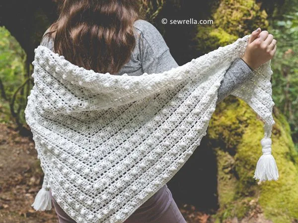 crochet Bobble Stitch Shawl free pattern