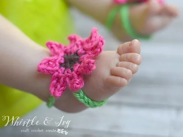 Summer Flower Baby Barefoot Sandals